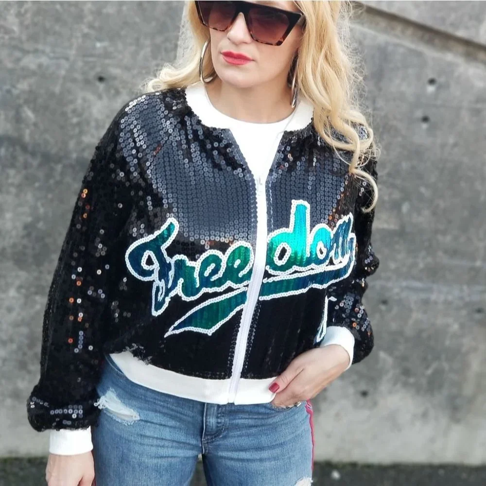 FREEDOM Sequin Jacket - Black - Picture 8 of 10